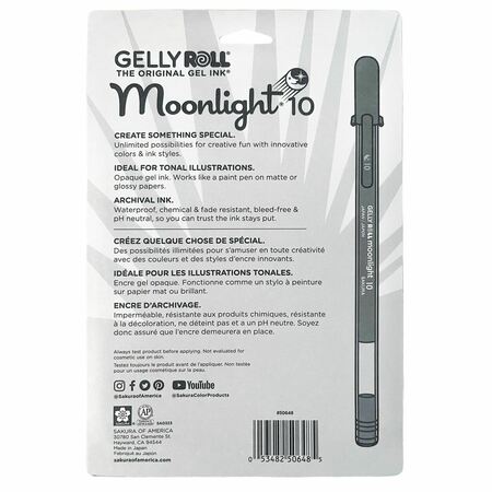 Sakura Gelly Roll Moonlight, Grays, 10PK 50648